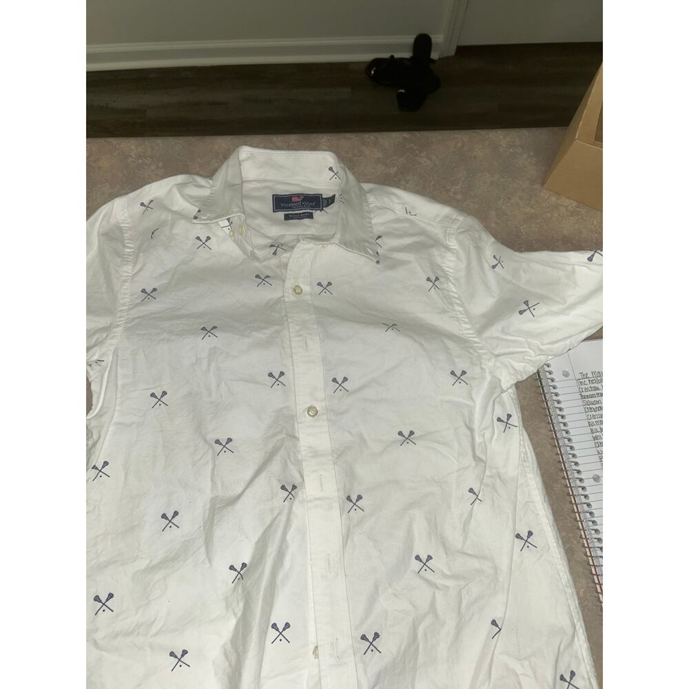 Vineyard Vines Slim Fit Men Size M Preppy Golf Club Button-Down Shirt 100%Cotton